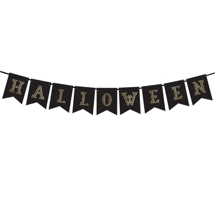 Feestbazaar Halloween Vaandel Slinger Zwart (175cm)
