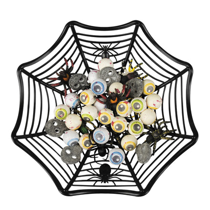 Feestbazaar Halloweenmandje Spinnenweb (27 cm)