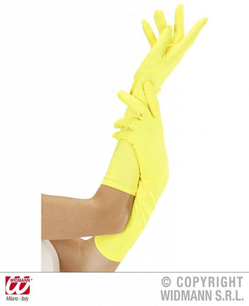Feestbazaar Handschoenen lang neon geel