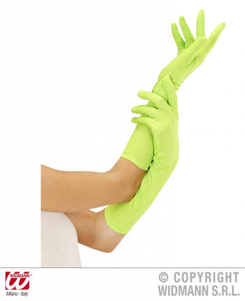 Feestbazaar Handschoenen lang neon groen