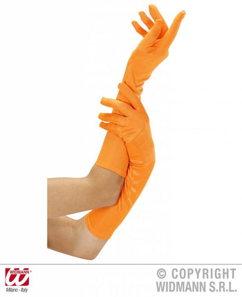 Feestbazaar Handschoenen lang neon oranje