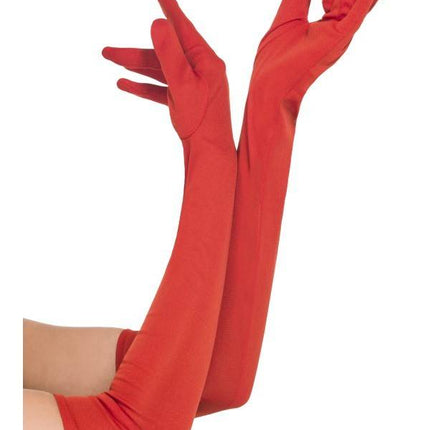 Feestbazaar Handschoenen lang rood