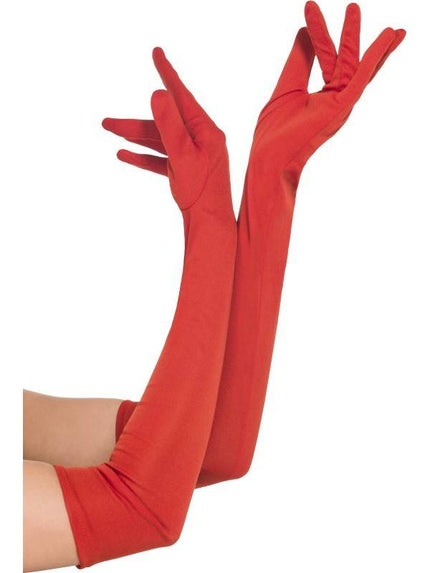 Feestbazaar Handschoenen lang rood
