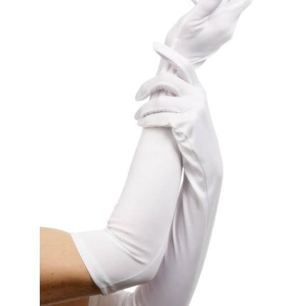 Feestbazaar Handschoenen lang wit 52cm