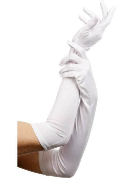 Feestbazaar Handschoenen lang wit 52cm