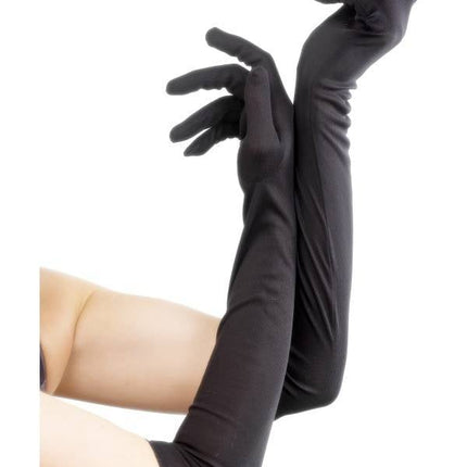 Feestbazaar Handschoenen lang zwart 52cm