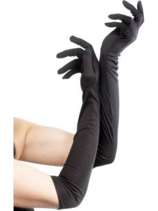 Feestbazaar Handschoenen lang zwart 52cm