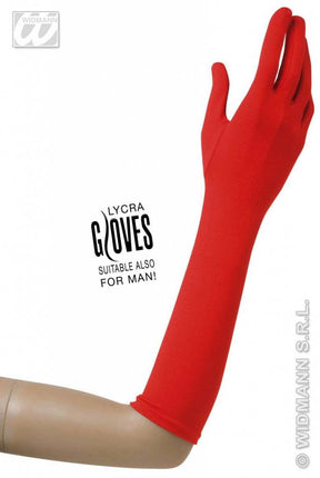 Feestbazaar Handschoenen lycra 37cm rood