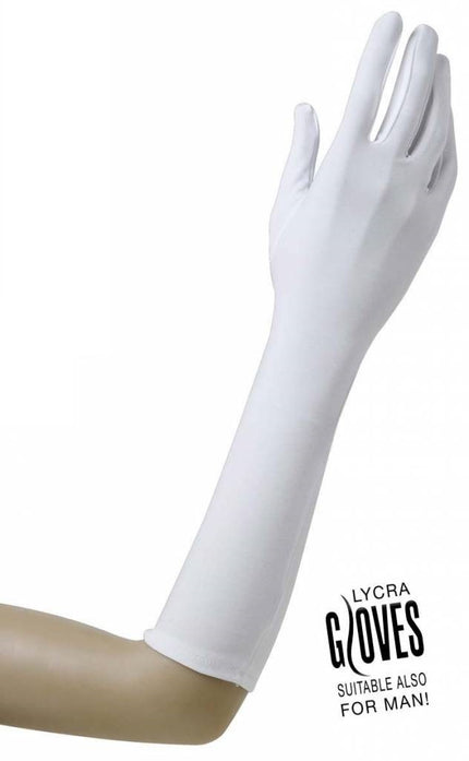 Feestbazaar Handschoenen lycra wit 37cm