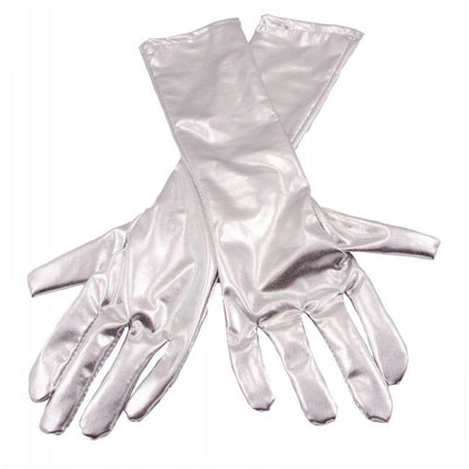 Feestbazaar Handschoenen metallic zilver