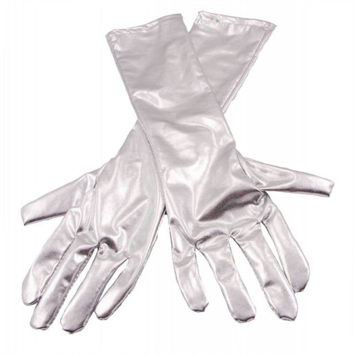 Feestbazaar Handschoenen metallic zilver