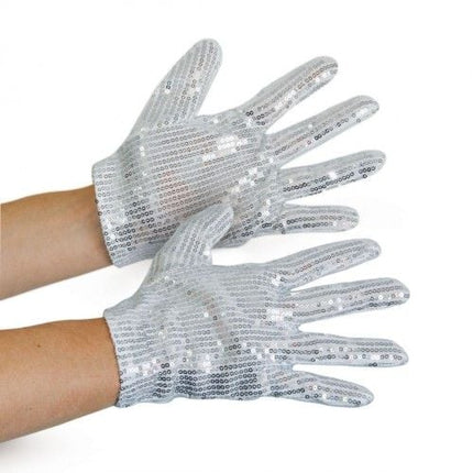 Feestbazaar Handschoenen Michael Jackson zilver kind