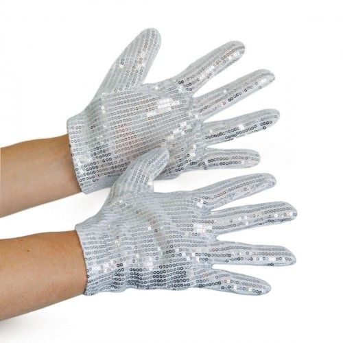 Feestbazaar Handschoenen Michael Jackson zilver kind