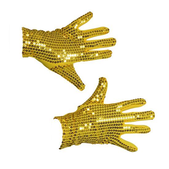 Feestbazaar Handschoenen pailletten goud volwassen