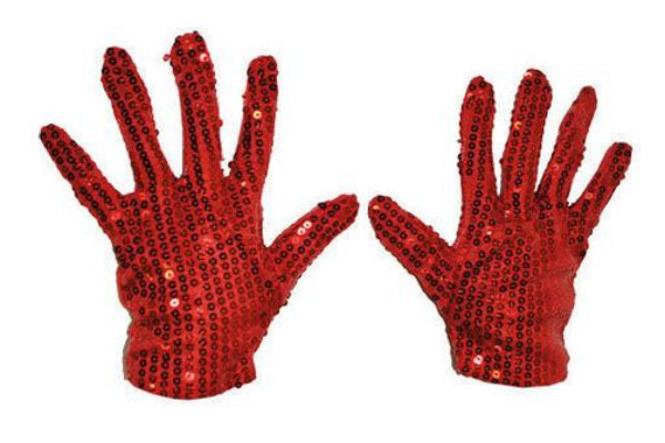 Feestbazaar Handschoenen Rood Pailletten