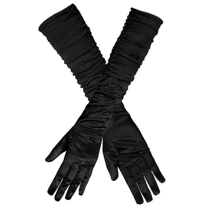 Feestbazaar Handschoenen Zwart Geplooid Hollywood