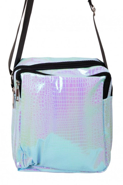 Feestbazaar Handtasje Slangenleer print Turquoise