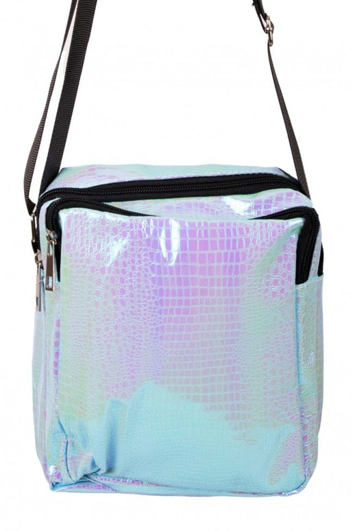 Feestbazaar Handtasje Slangenleer print Turquoise