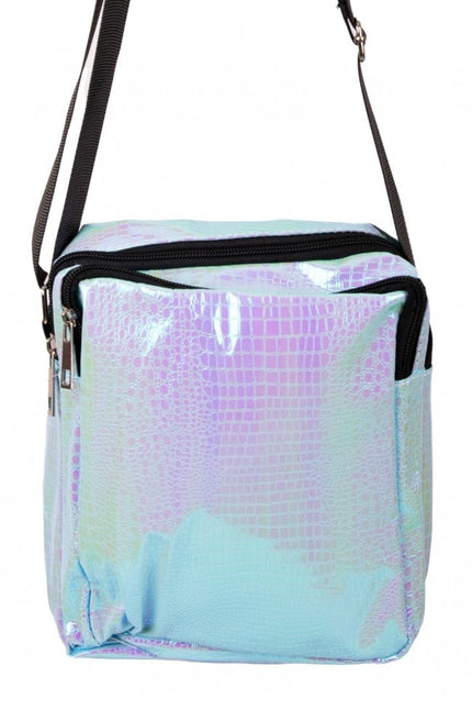 Feestbazaar Handtasje Slangenleer print Turquoise