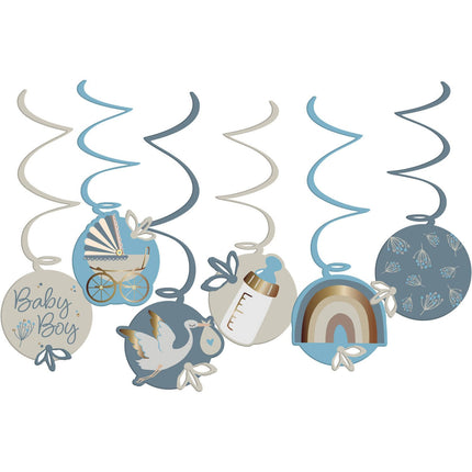 Feestbazaar Hangdecoratie Blooming Baby Boy ( 6st)