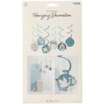 Feestbazaar Hangdecoratie Blooming Baby Boy ( 6st)