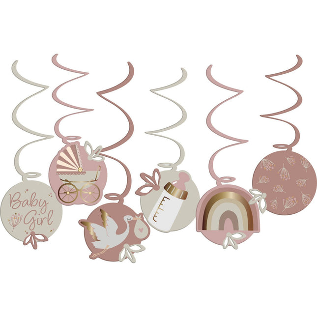 Feestbazaar Hangdecoratie Blooming Baby Girl (6st)