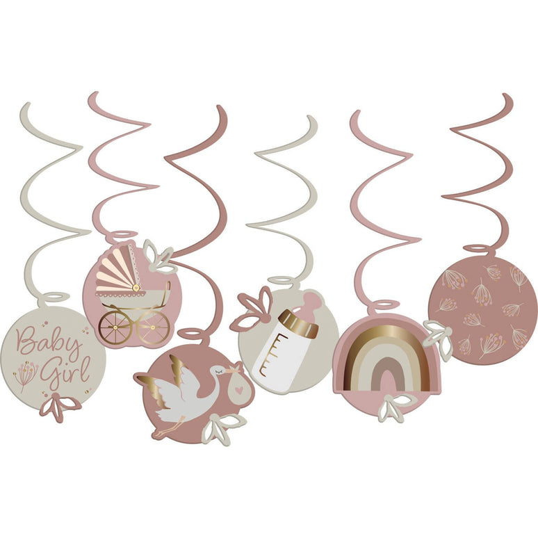 Feestbazaar Hangdecoratie Blooming Baby Girl (6st)
