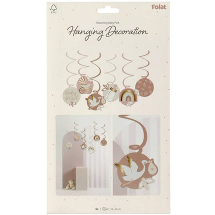 Feestbazaar Hangdecoratie Blooming Baby Girl (6st)