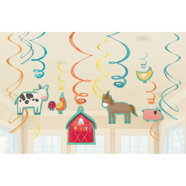 Feestbazaar Hangdecoratie Boerderij Happy Farm (12st)
