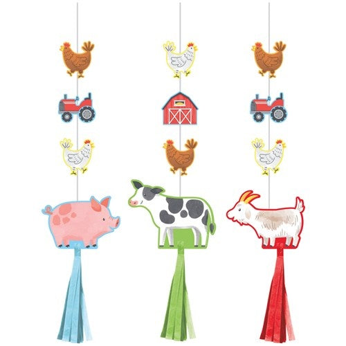 Feestbazaar Hangdecoratie Boerderijdieren Farmhouse Fun (3st)