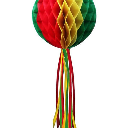 Feestbazaar Hangdecoratie bol rood/geel/groen ø 50 cm