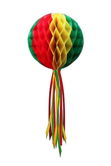 Feestbazaar Hangdecoratie bol rood/geel/groen ø 50 cm