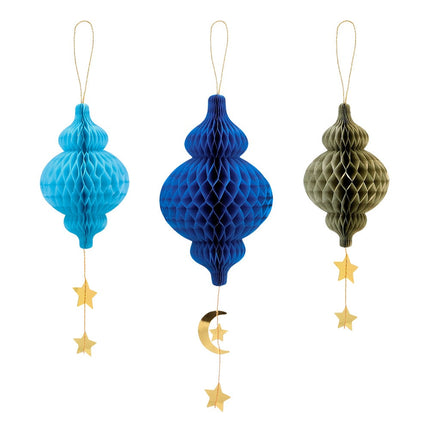 Feestbazaar Hangdecoratie Eid Mubarak Honeycomb (3st)