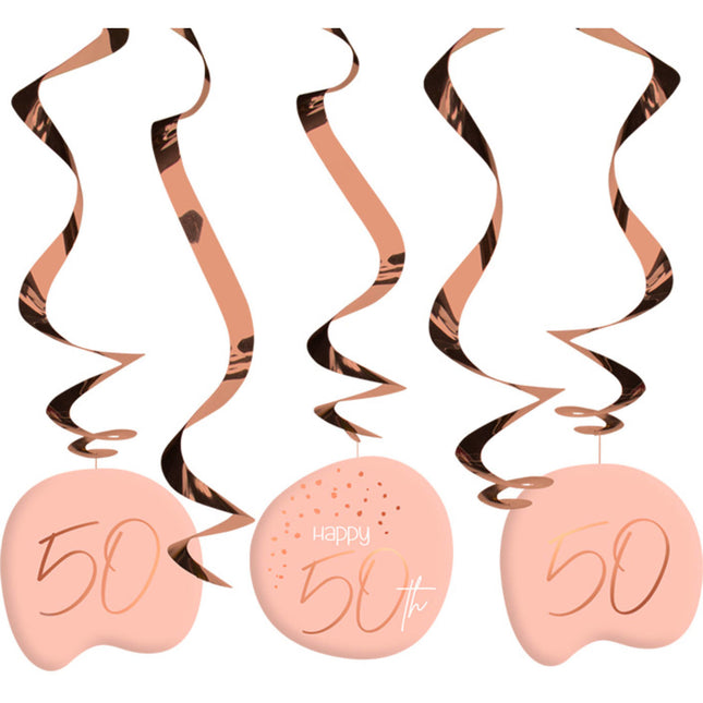 Feestbazaar Hangdecoratie Elegant Blush 50 jaar - 5 Stuks