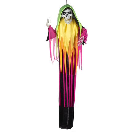 Feestbazaar Hangdecoratie Flying neon reaper (120cm)