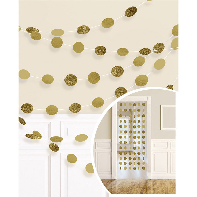 Feestbazaar Hangdecoratie Goud/Glitter Cirkels