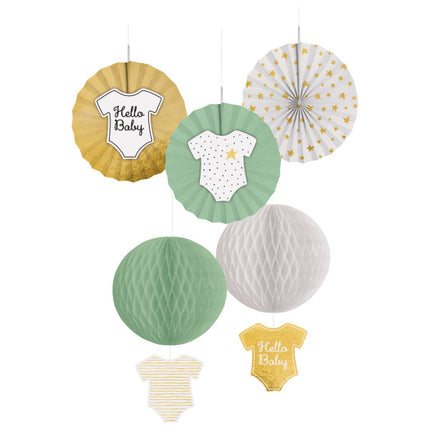 Feestbazaar Hangdecoratie Hello Baby 5 Delig