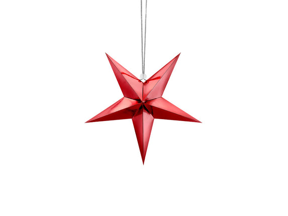 Feestbazaar Hangdecoratie Ster Rood Karton (30cm)