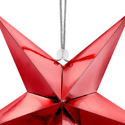 Feestbazaar Hangdecoratie Ster Rood Karton (30cm)
