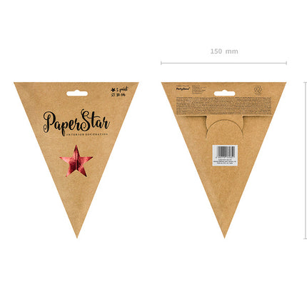 Feestbazaar Hangdecoratie Ster Rood Karton (30cm)