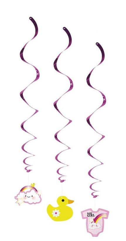 Feestbazaar Hangdecoratie swirl Baby Girl
