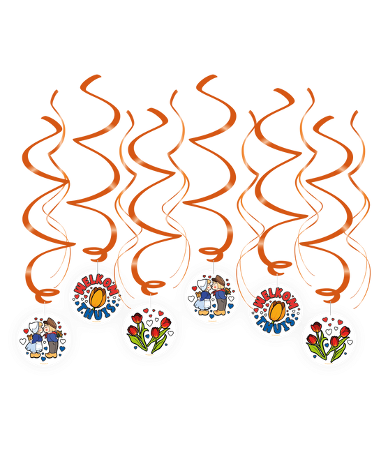 Feestbazaar Hangdecoratie Swirl Welkom Thuis Cartoon Holland (12st)