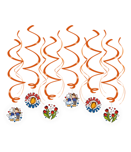 Feestbazaar Hangdecoratie Swirl Welkom Thuis Cartoon Holland (12st)