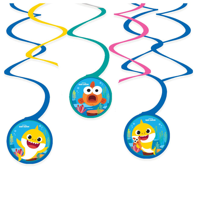 Feestbazaar Hangdecoratie Swirls Baby Shark (6st)