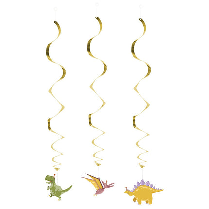 Feestbazaar Hangdecoratie Swirls Dino Party (3st)