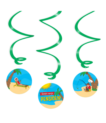 Feestbazaar Hangdecoratie Swirls Geniet Van Je Pensioen!