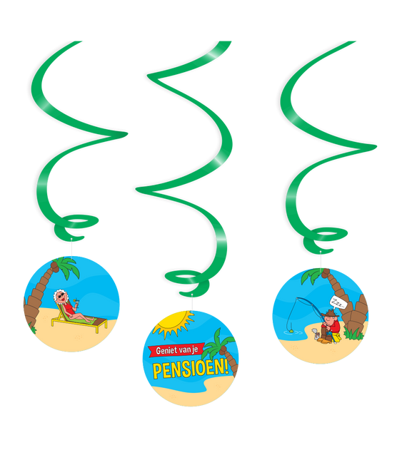 Feestbazaar Hangdecoratie Swirls Geniet Van Je Pensioen!