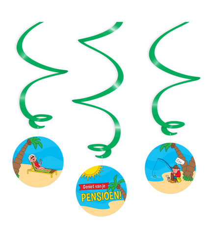 Feestbazaar Hangdecoratie Swirls Geniet Van Je Pensioen!