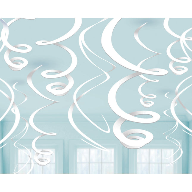 Feestbazaar Hangdecoratie Swirls IJswit