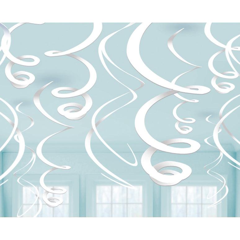Feestbazaar Hangdecoratie Swirls IJswit